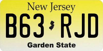 NJ license plate B63RJD