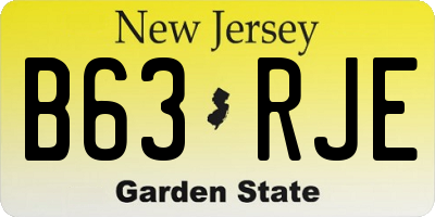 NJ license plate B63RJE