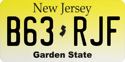NJ license plate B63RJF