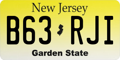 NJ license plate B63RJI