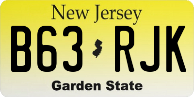 NJ license plate B63RJK