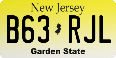 NJ license plate B63RJL