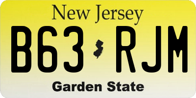 NJ license plate B63RJM