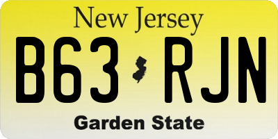 NJ license plate B63RJN