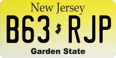 NJ license plate B63RJP