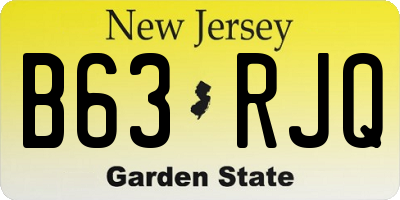 NJ license plate B63RJQ