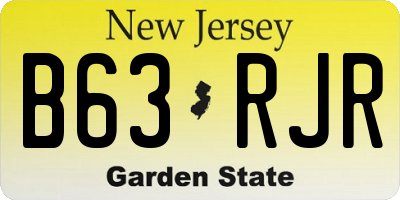 NJ license plate B63RJR