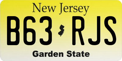 NJ license plate B63RJS