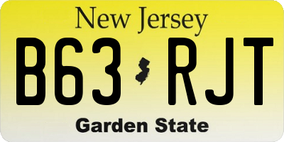 NJ license plate B63RJT