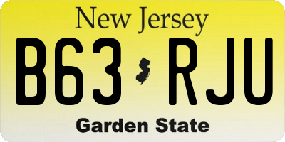 NJ license plate B63RJU