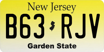 NJ license plate B63RJV
