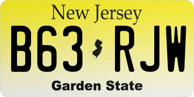 NJ license plate B63RJW