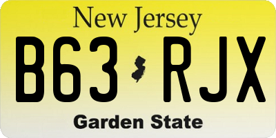 NJ license plate B63RJX