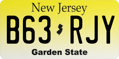NJ license plate B63RJY