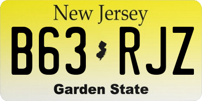 NJ license plate B63RJZ