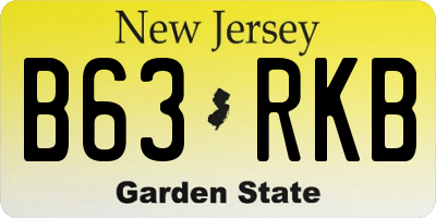 NJ license plate B63RKB
