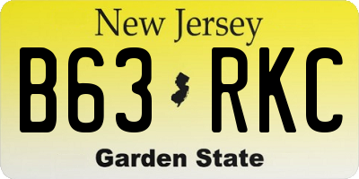 NJ license plate B63RKC