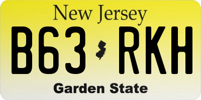 NJ license plate B63RKH