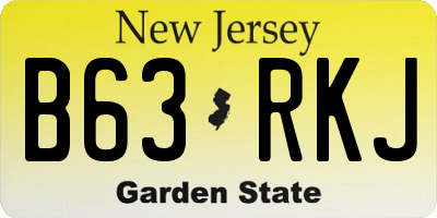 NJ license plate B63RKJ
