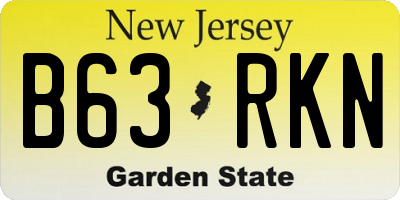 NJ license plate B63RKN