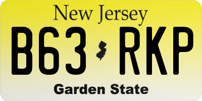 NJ license plate B63RKP