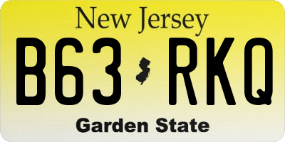 NJ license plate B63RKQ