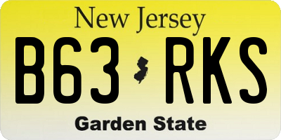 NJ license plate B63RKS
