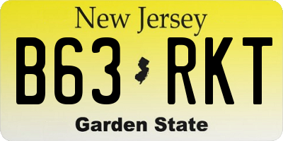 NJ license plate B63RKT