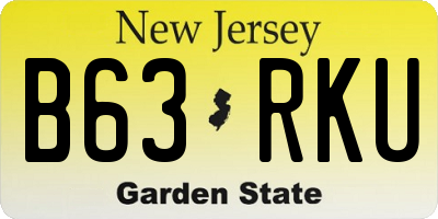 NJ license plate B63RKU