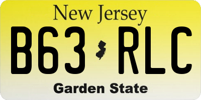 NJ license plate B63RLC
