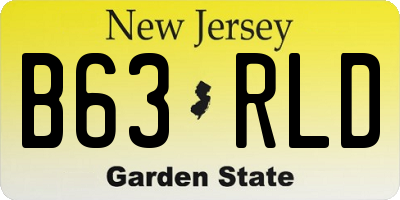 NJ license plate B63RLD