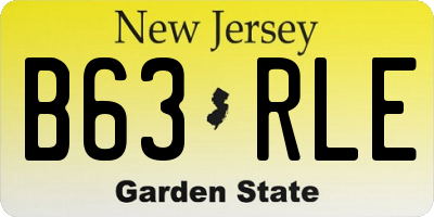 NJ license plate B63RLE