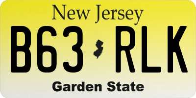 NJ license plate B63RLK