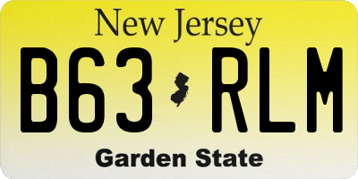 NJ license plate B63RLM