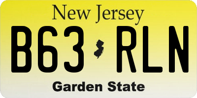 NJ license plate B63RLN