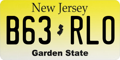 NJ license plate B63RLO