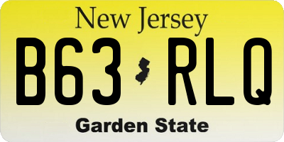 NJ license plate B63RLQ