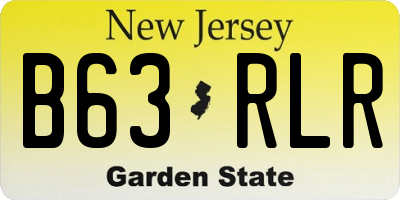 NJ license plate B63RLR