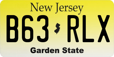 NJ license plate B63RLX