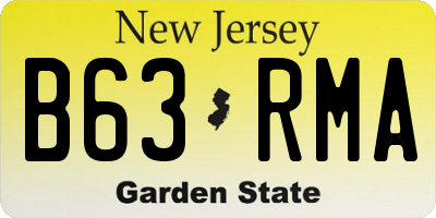 NJ license plate B63RMA