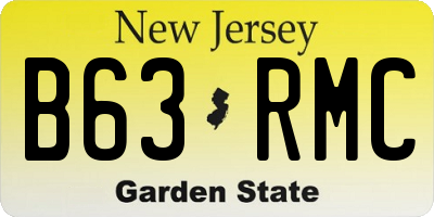NJ license plate B63RMC