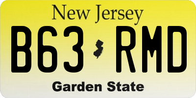 NJ license plate B63RMD