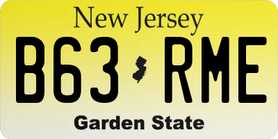 NJ license plate B63RME