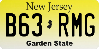NJ license plate B63RMG