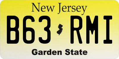 NJ license plate B63RMI