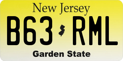 NJ license plate B63RML