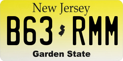 NJ license plate B63RMM
