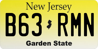 NJ license plate B63RMN