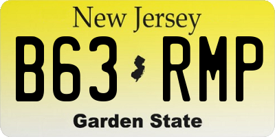 NJ license plate B63RMP