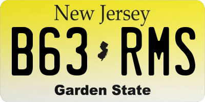 NJ license plate B63RMS